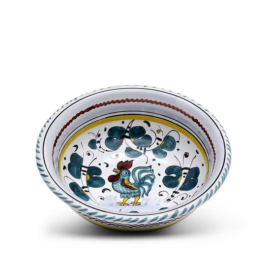 ORVIETO GREEN ROOSTER: Salad Cereal Bowl