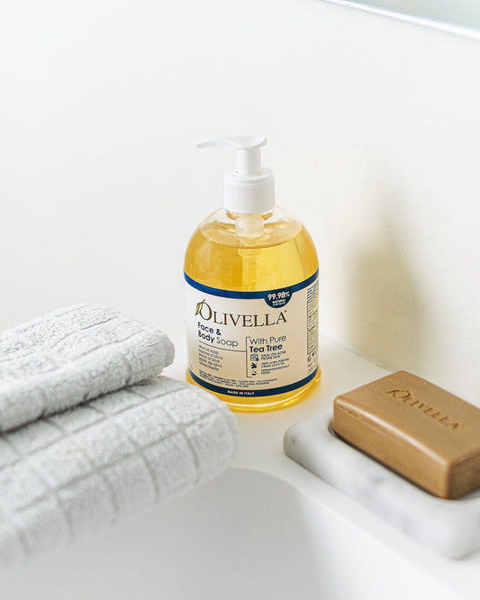 OLIVELLA Face & Body Liquid Soap Tea Tree Oil 16.9 oz