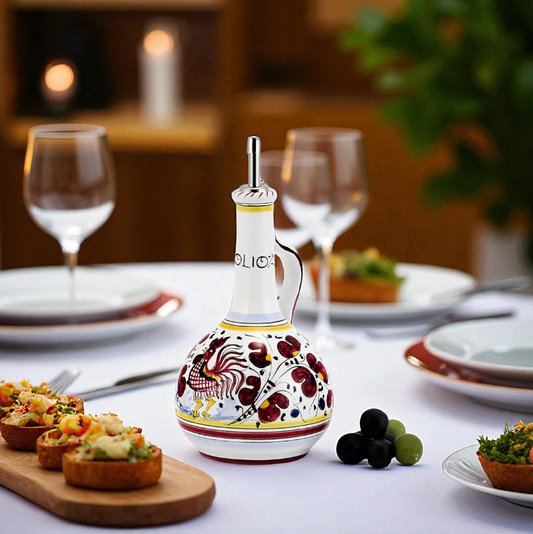 ORVIETO RED ROOSTER: Olive Oil Bottle Dispenser Deluxe