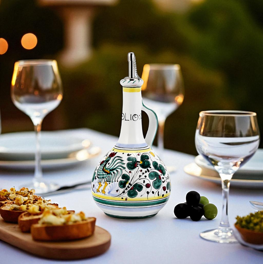 ORVIETO GREEN ROOSTER: Olive Oil Bottle Dispenser Deluxe