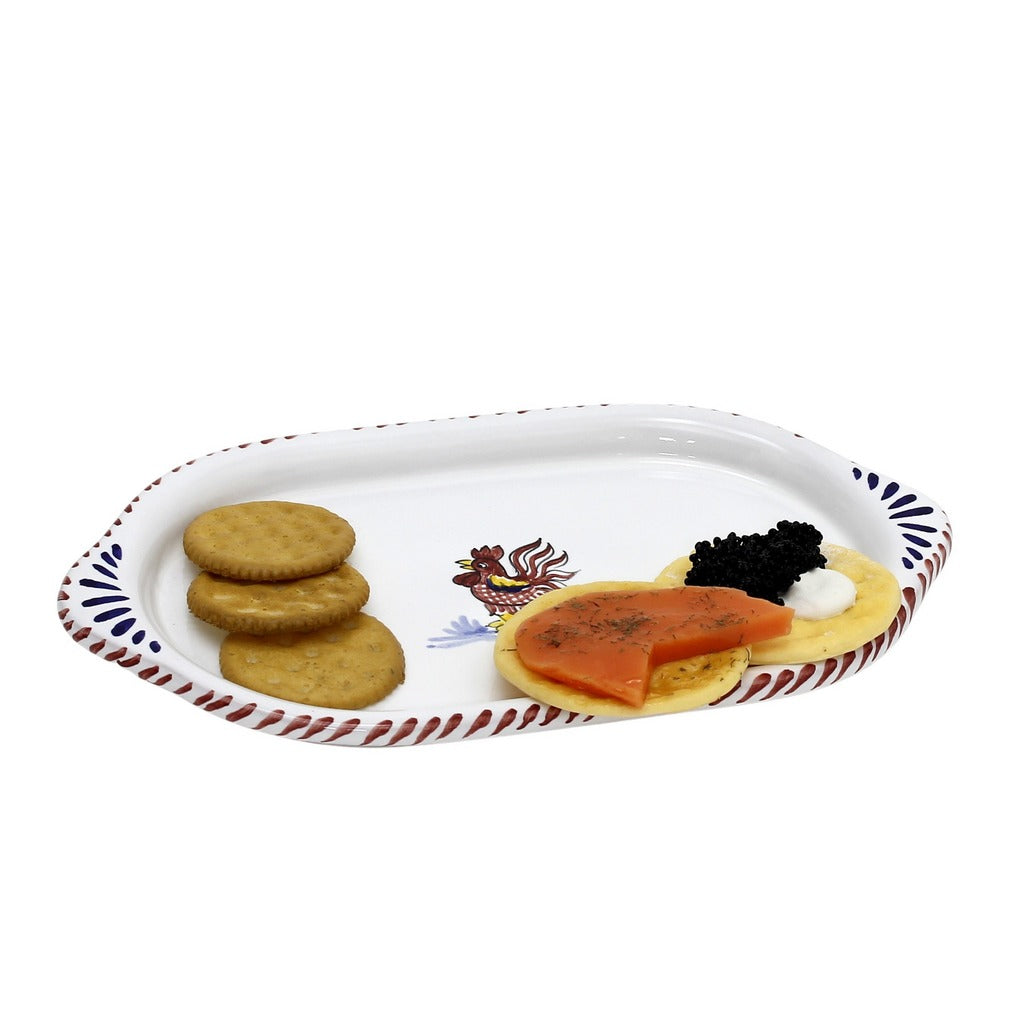 ORVIETO RED ROOSTER: Oval/Oblong Small Tray