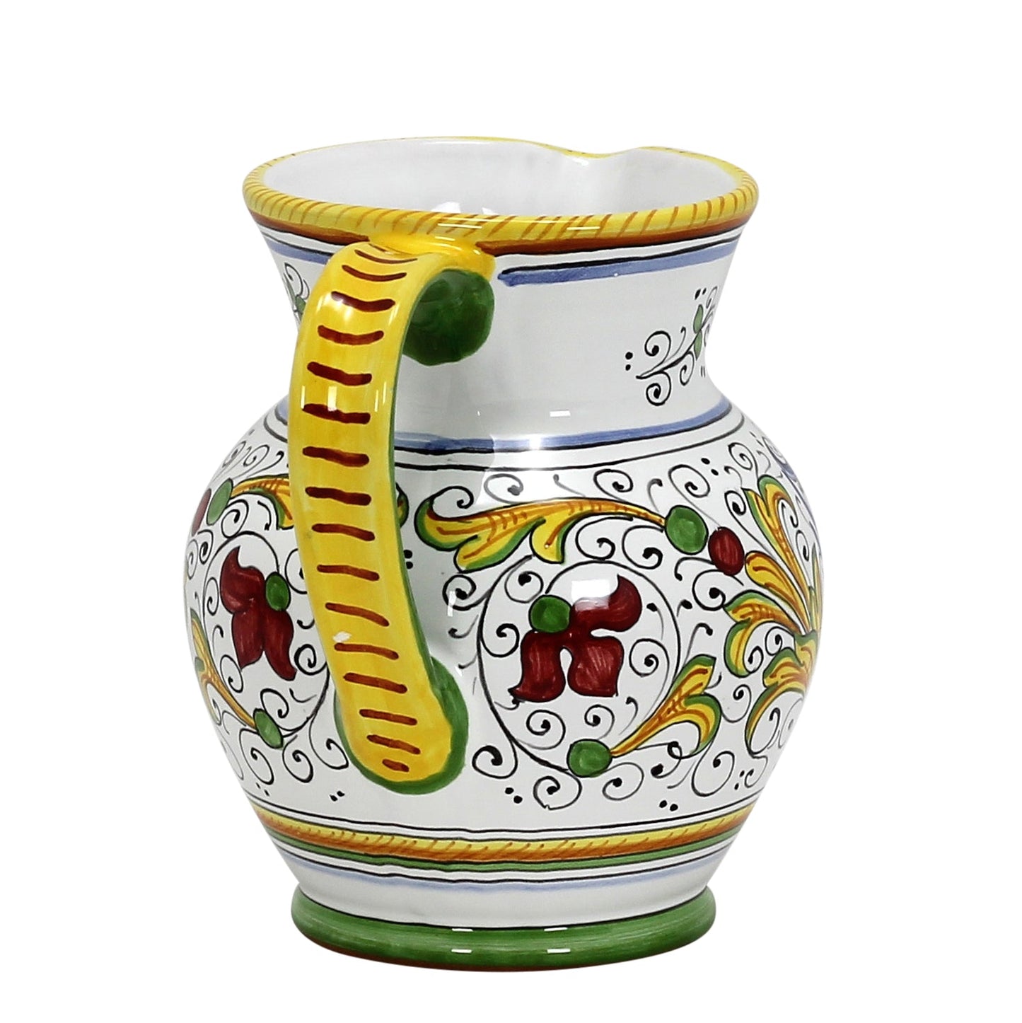 RAFFAELLESCO DELUXE: Traditional Deruta Pitcher (1 Liter - 34 OZ. - 4 Cups)