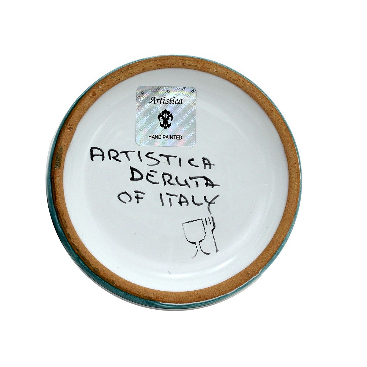ORVIETO BLUE ROOSTER: Traditional Deruta Pitcher (1 Liter - 34 OZ. - 4 Cups)