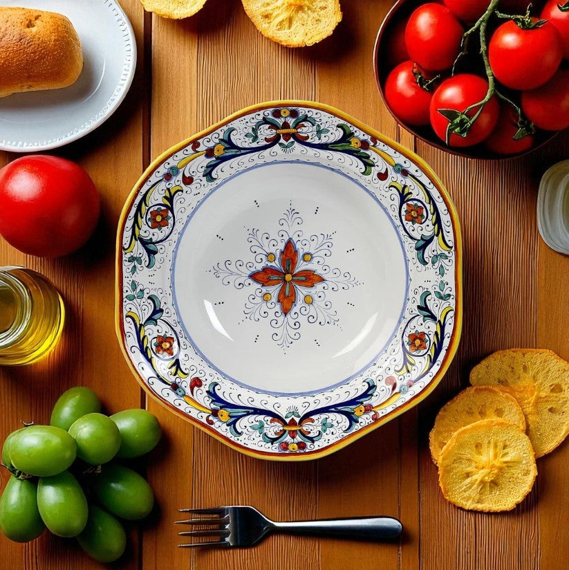 RICCO DERUTA DELUXE: Hexagonal Lg Salad Pasta Bowl