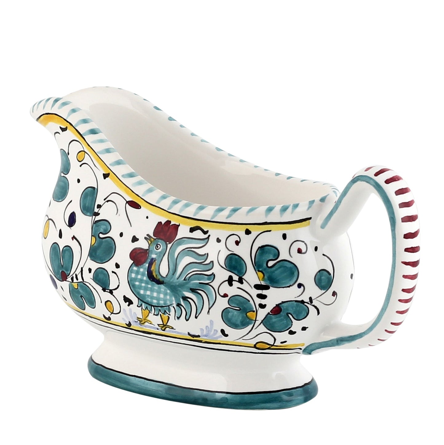 ORVIETO GREEN ROOSTER: Gravy Sauce boat