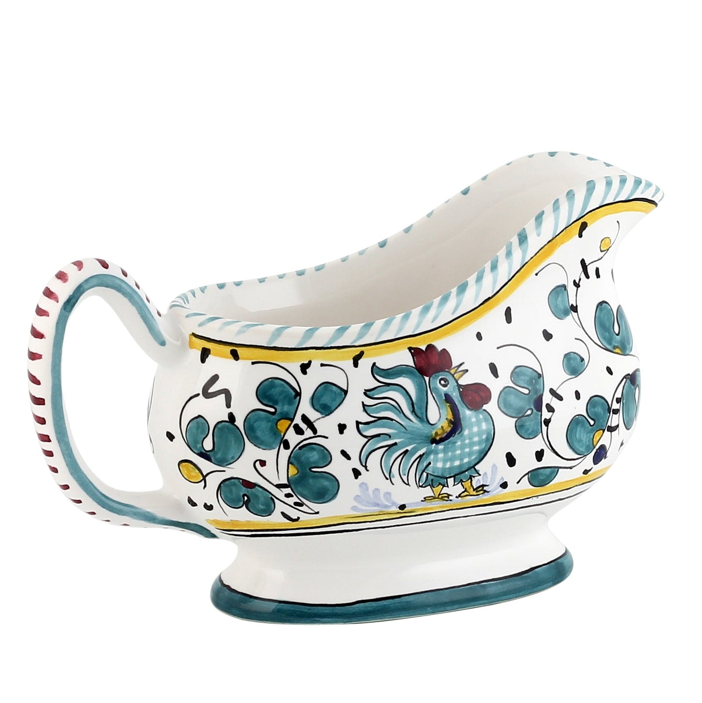 ORVIETO GREEN ROOSTER: Gravy Sauce boat