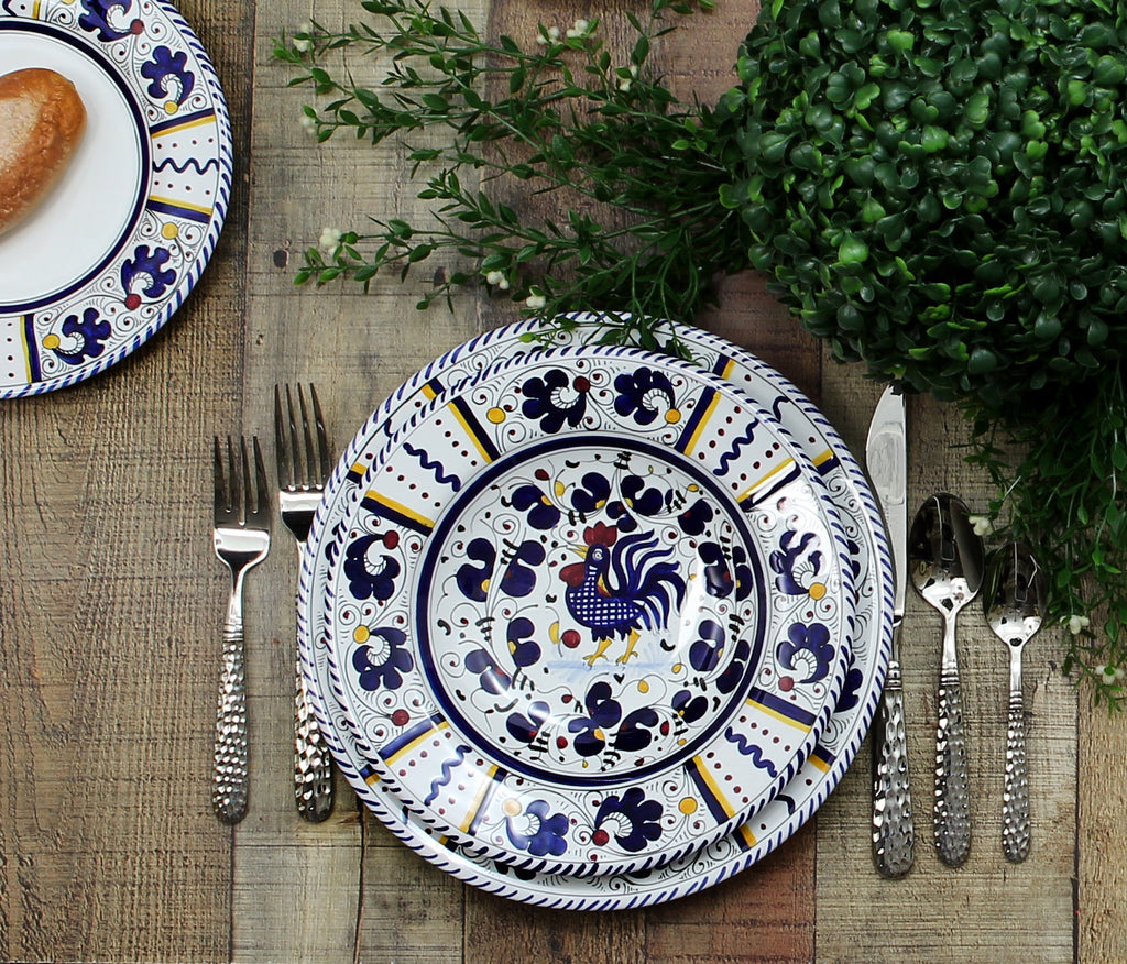 ORVIETO BLUE ROOSTER: Oval Plate