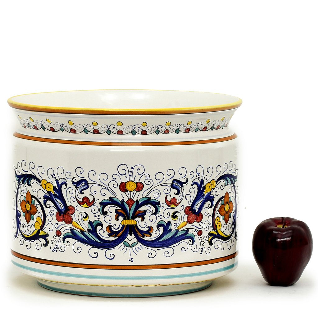 RICCO DERUTA DELUXE: Cylindrical Cover Pot Ricco Deruta Design - Cachepot Planter (Large)