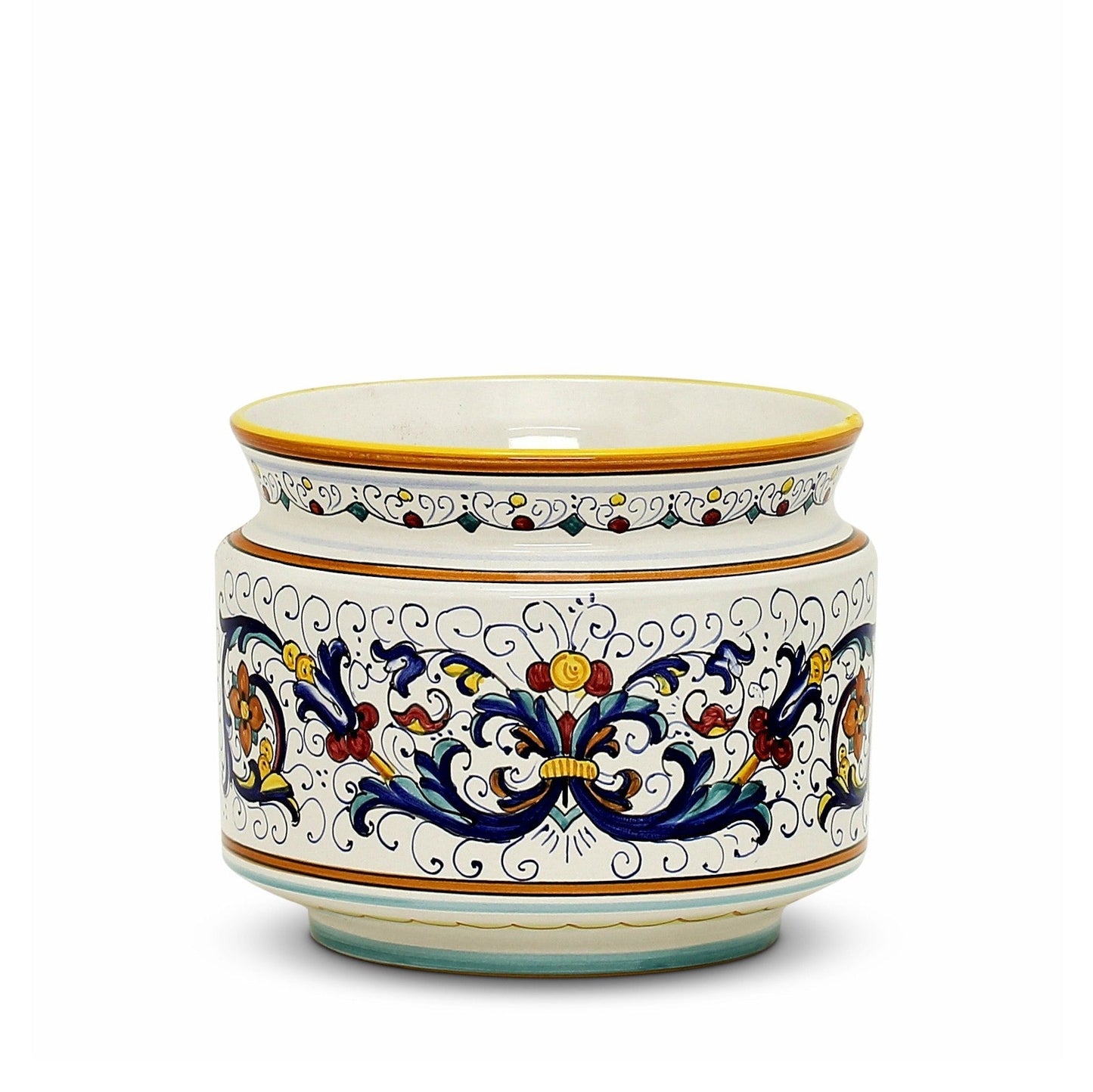 RICCO DERUTA DELUXE: Cylindrical Cover Pot Ricco Deruta Design - Cachepot Planter (Small)