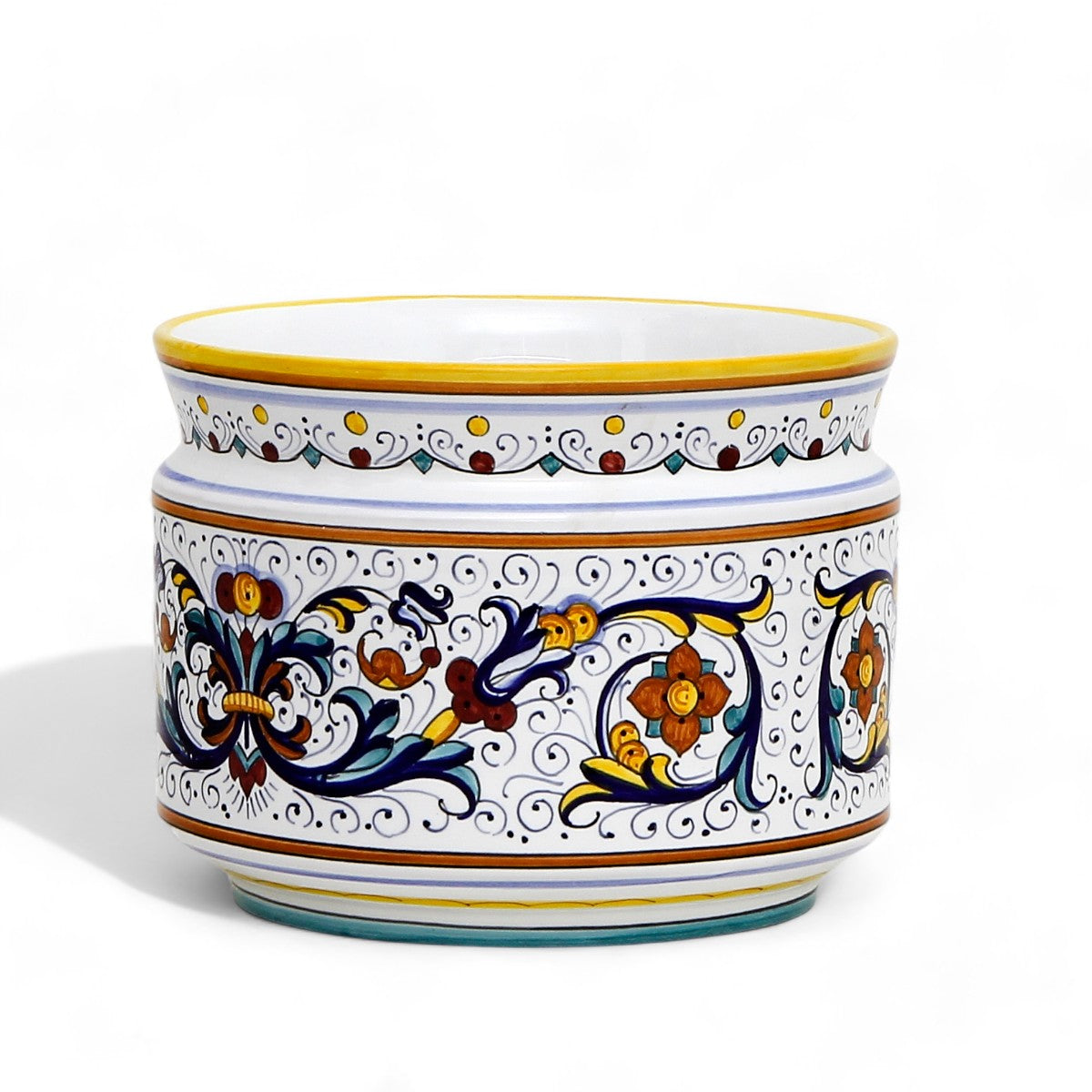 RICCO DERUTA DELUXE: Cylindrical Cover Pot Ricco Deruta Design - Cachepot Planter (Small)