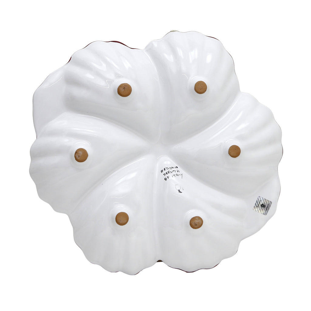 ORVIETO RED ROOSTER: Snack Tray Fiore/Shell - Six Compartments
