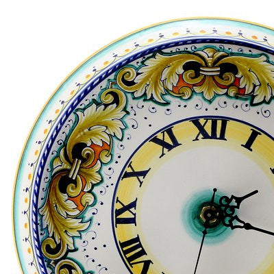 DERUTA VARIO: Round Wall Clock Dec Foglie Verdi