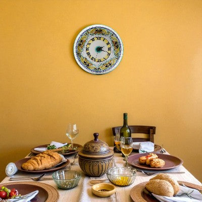 DERUTA VARIO: Round Wall Clock Dec Foglie Verdi