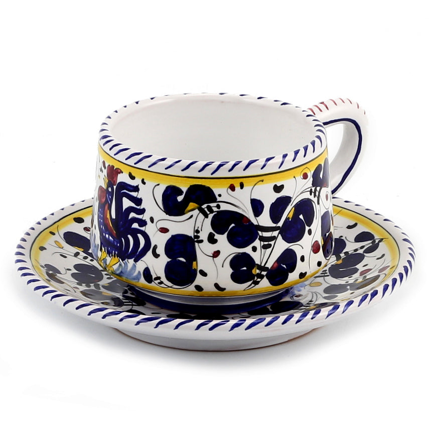 ORVIETO BLUE ROOSTER: Cup and Saucer