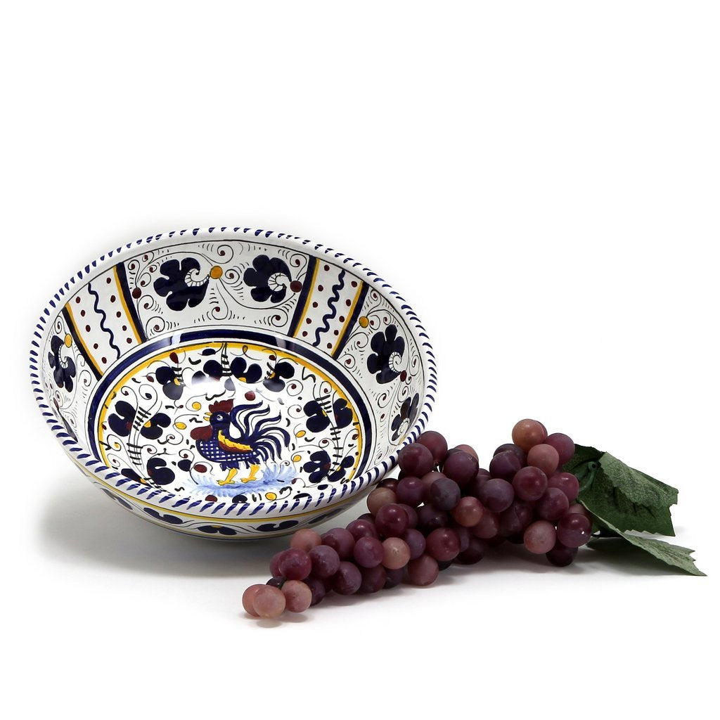 ORVIETO BLUE ROOSTER: Salad Bowl (Medium 10" Diam.)