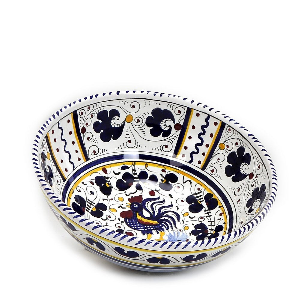 ORVIETO BLUE ROOSTER: Salad Bowl (Medium 10" Diam.)