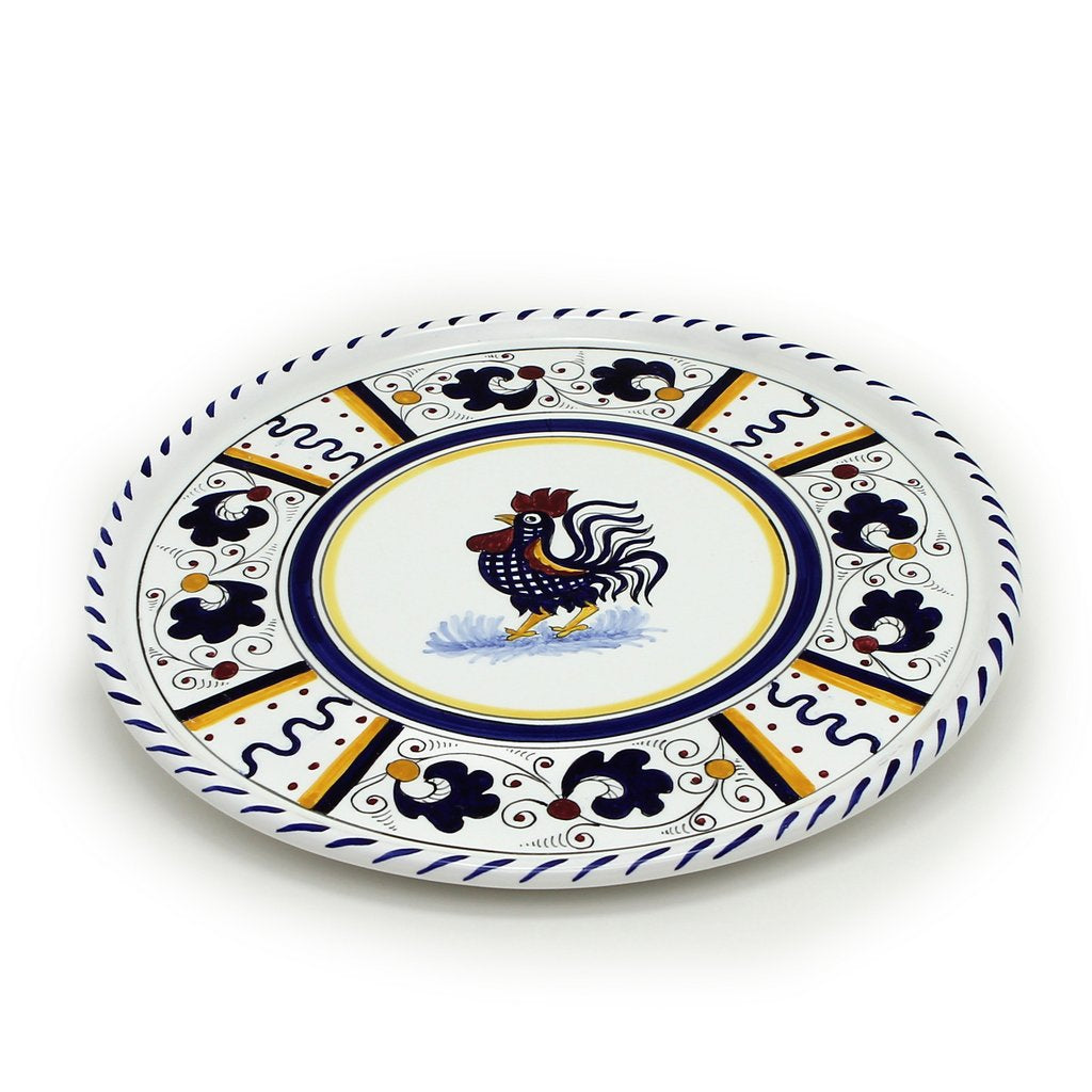 ORVIETO BLUE ROOSTER: Deruta Pizza Plate - Cake or Cheese Platter