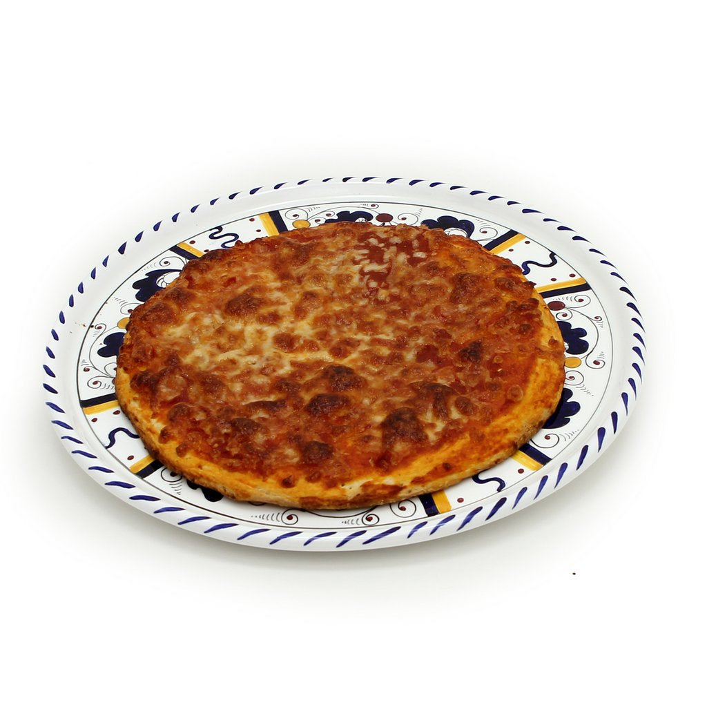 ORVIETO BLUE ROOSTER: Deruta Pizza Plate - Cake or Cheese Platter