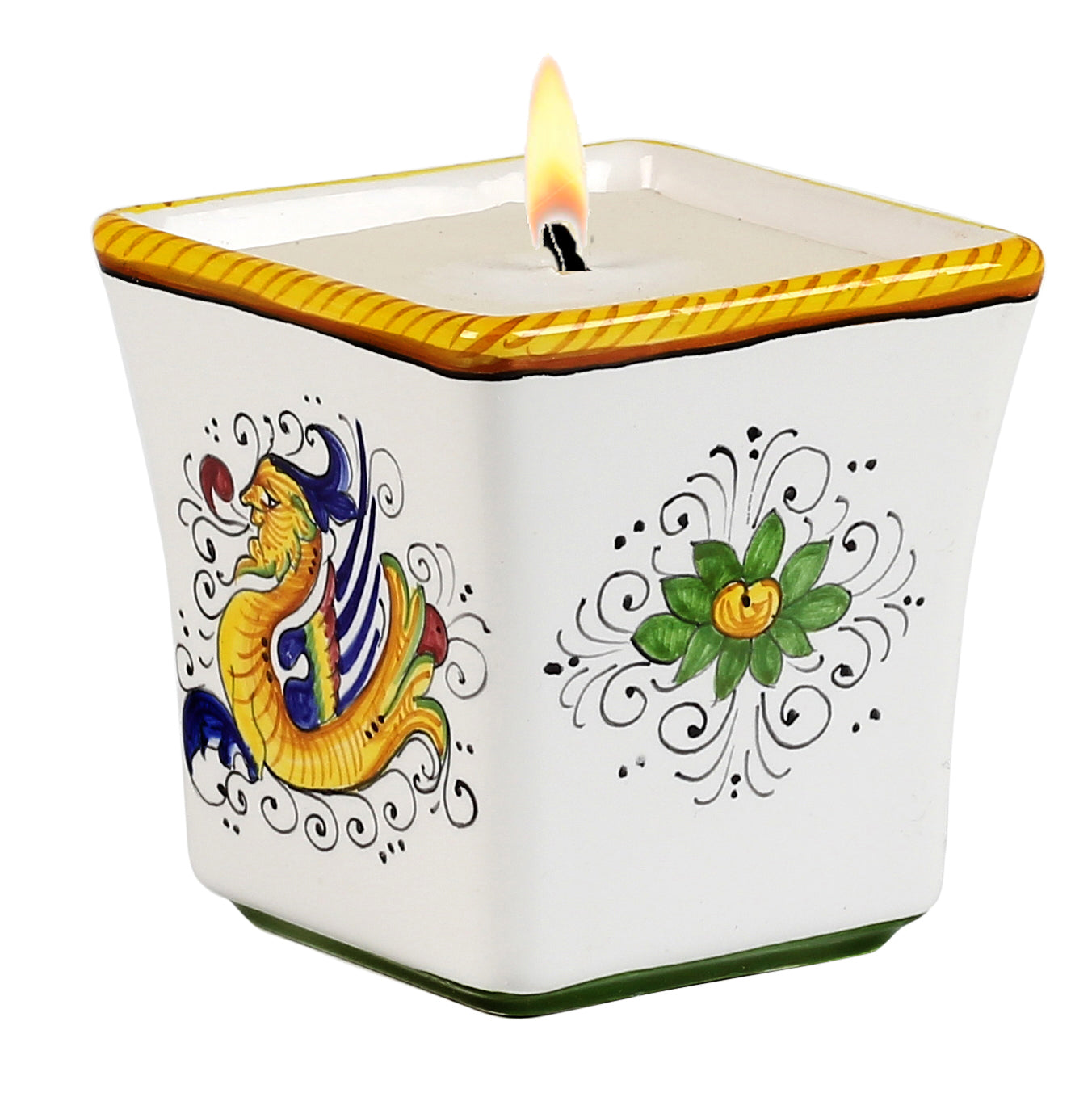 DERUTA CANDLES: Square Flared Candle Raffaellesco Design