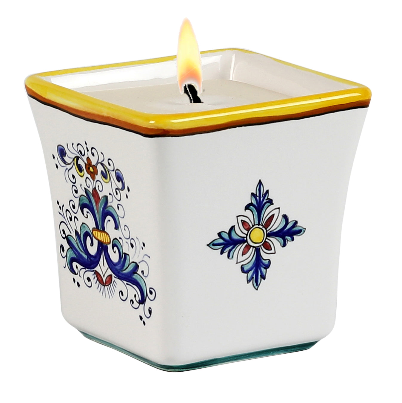 DERUTA CANDLES: Square Flared Candle Ricco Deruta Design