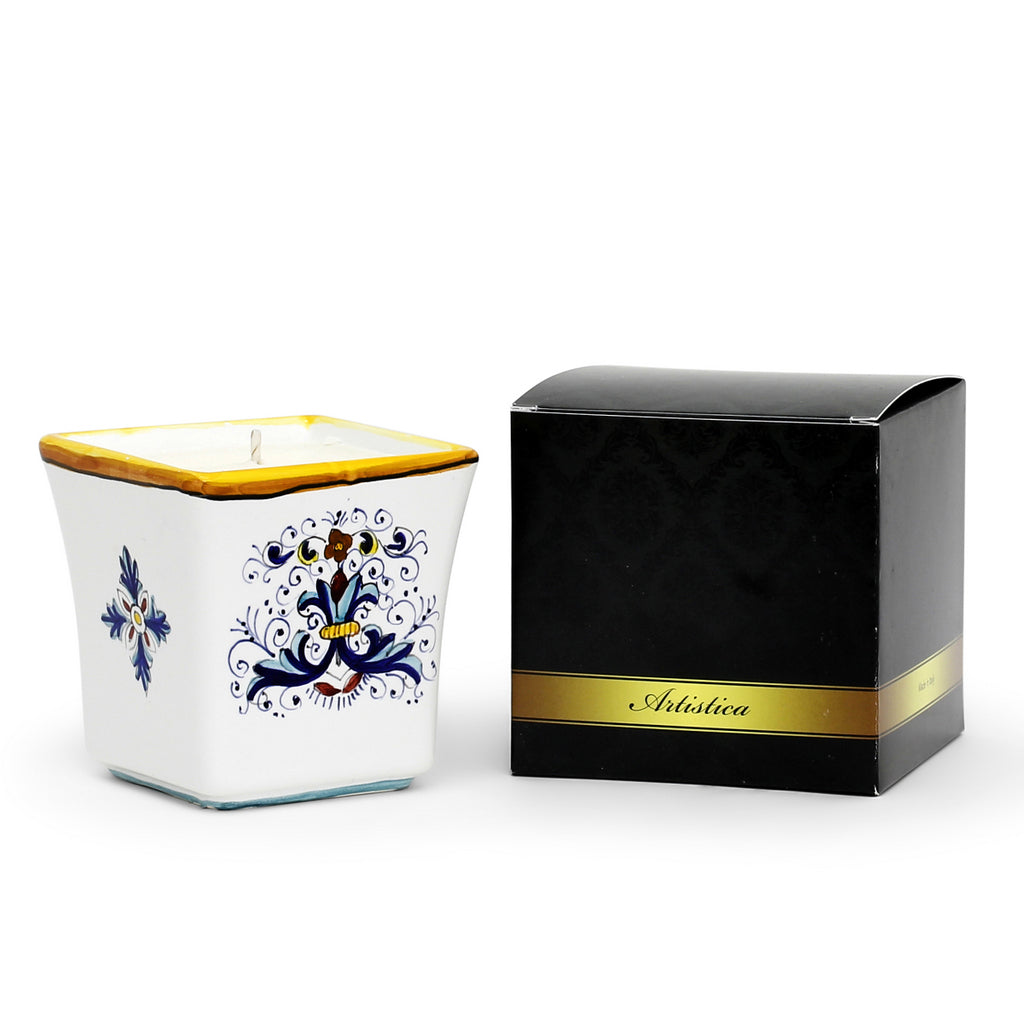 DERUTA CANDLES: Square Flared Candle Ricco Deruta Design