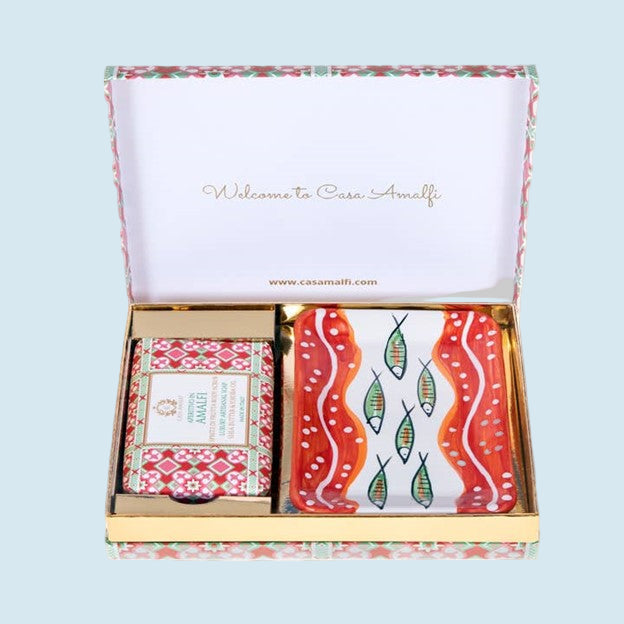 Casa Amalfi Scented Soap Bar with Ceramic Soap Dish Aperitivo in Amalfi
