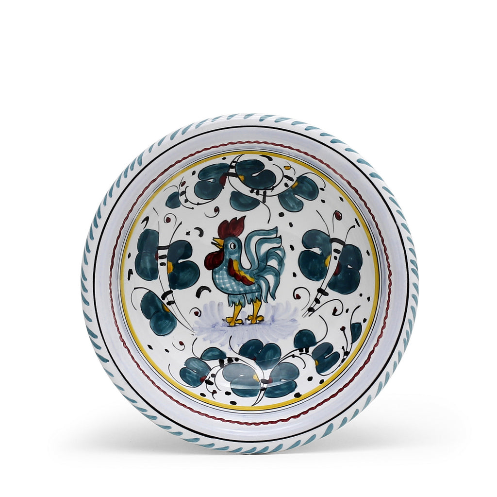 ORVIETO GREEN ROOSTER: Salad Cereal Bowl