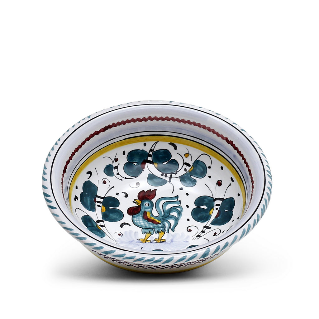 ORVIETO GREEN ROOSTER: Salad Cereal Bowl
