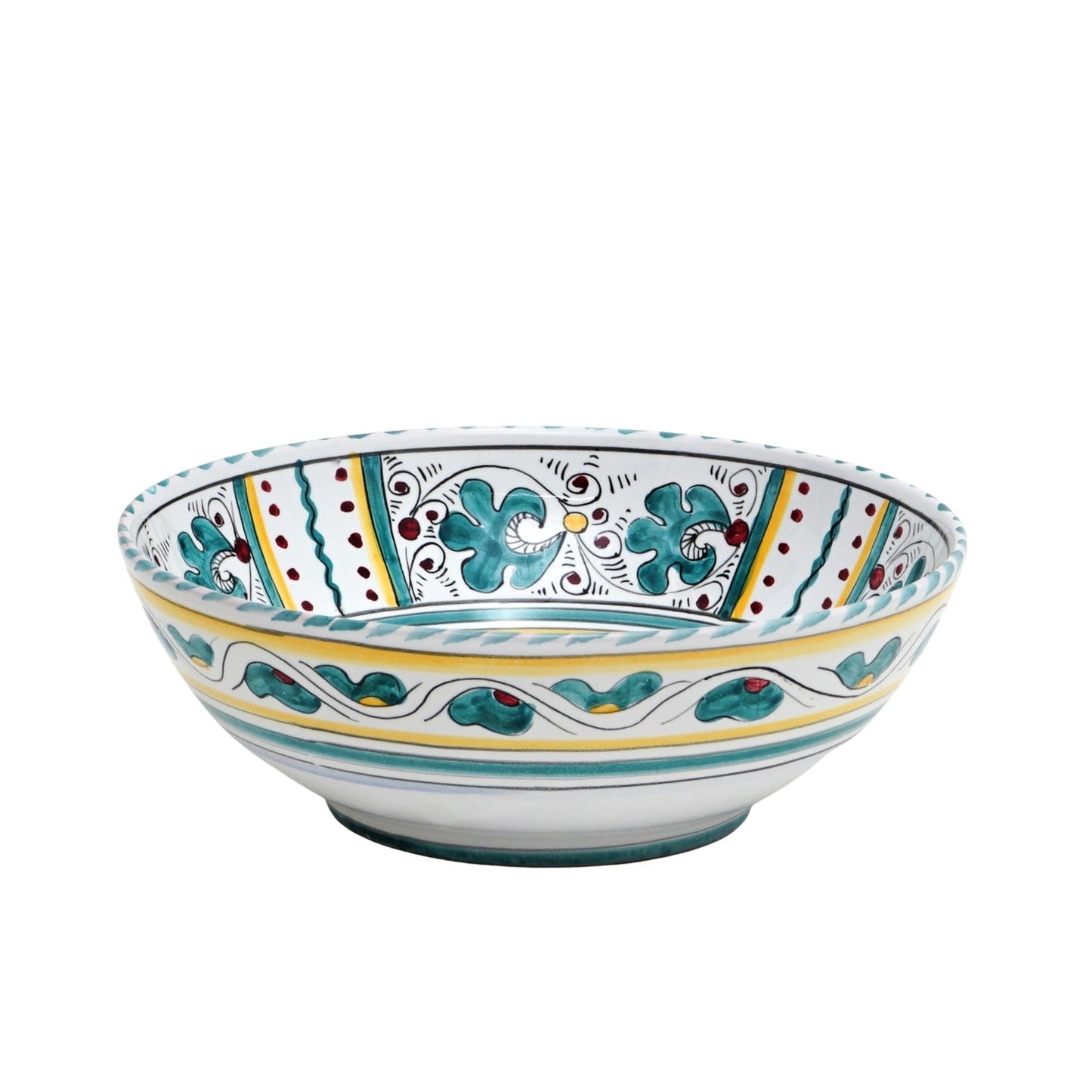 ORVIETO GREEN ROOSTER: Salad Bowl (Medium 10" Diam.)