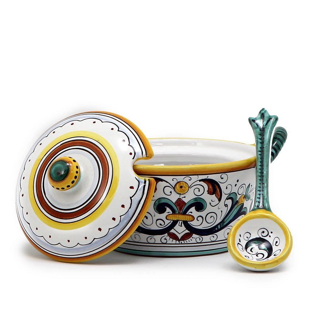 RICCO DERUTA DELUXE: Covered Parmesan Cheese Bowl with Spoon