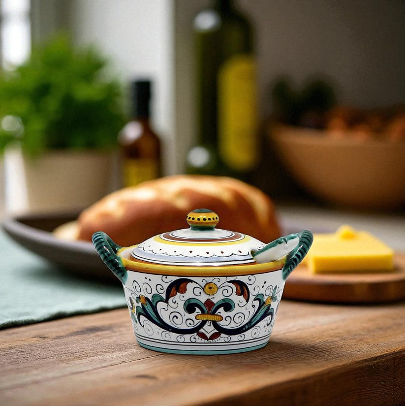 RICCO DERUTA DELUXE: Covered Parmesan Cheese Bowl with Spoon