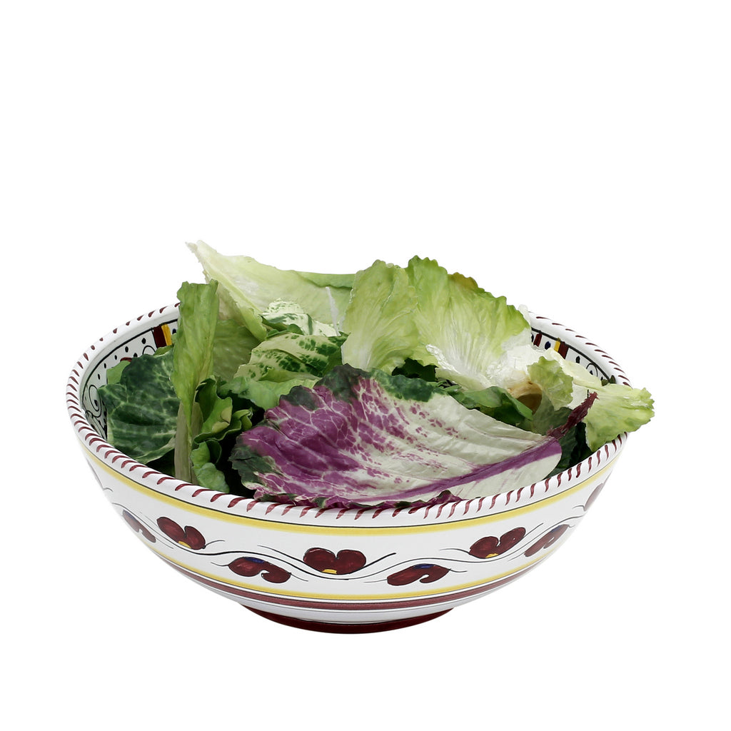 ORVIETO RED ROOSTER: Salad Bowl (Medium 10" Diam.)