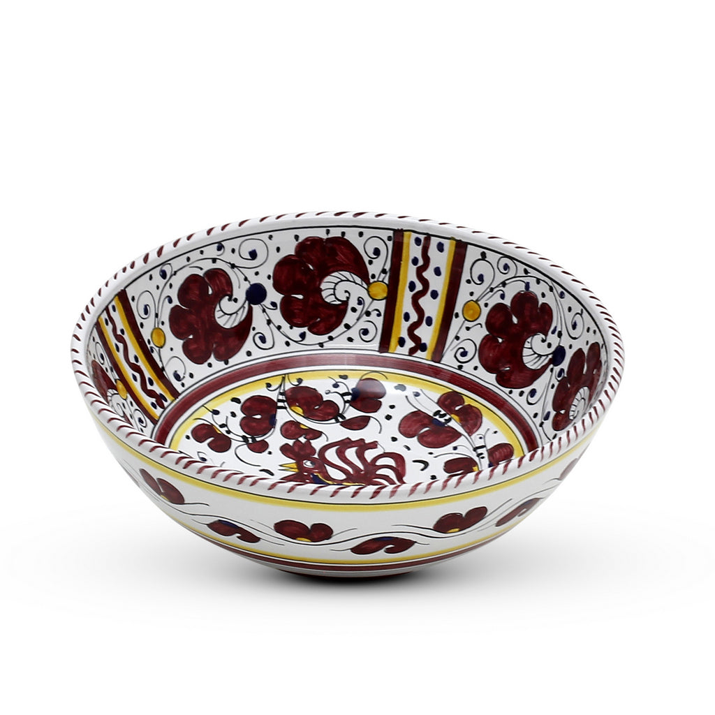 ORVIETO RED ROOSTER: Salad Bowl (Medium 10" Diam.)
