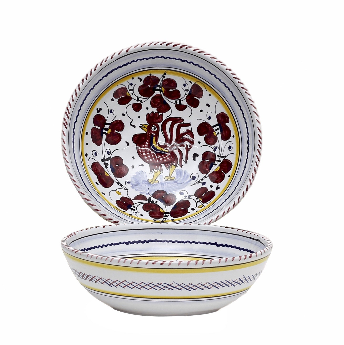 ORVIETO RED ROOSTER: Pre Pack Dinner Plate + Coupe Bowl + Mug