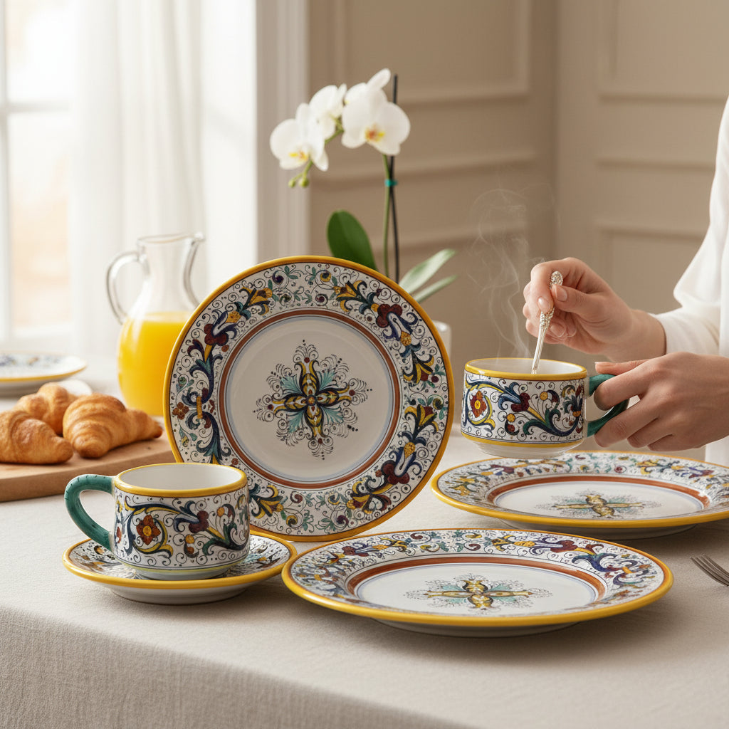 RICCO DERUTA DELUXE: Serving Set Charger + Salad Pasta Bowl + Oval Platter