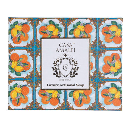 Casa Amalfi Scented Soap Bar with Ceramic Soap Dish Summer in Sorrento