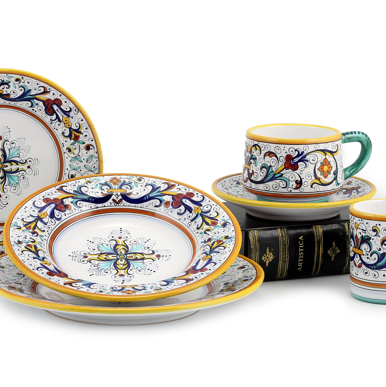RICCO DERUTA DELUXE: Serving Set Charger + Salad Pasta Bowl + Oval Platter