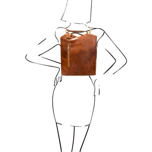 Patty - Leather convertible backpack shoulderbag