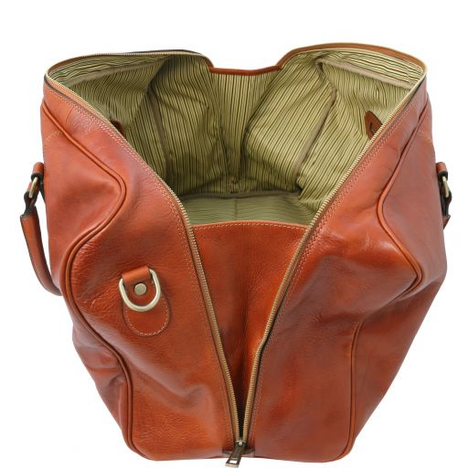 TL Voyager - Leather travel bag with front pocket