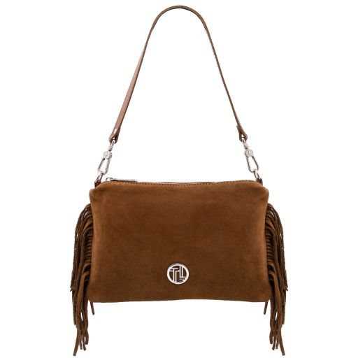 Nomade - Suede leather fringe clutch