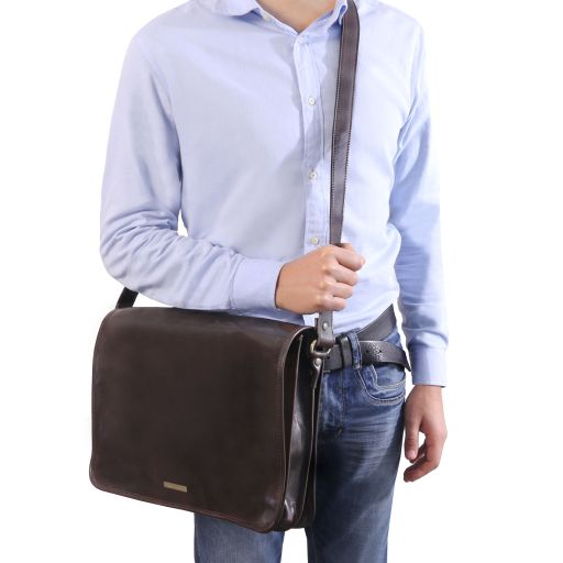 Messenger double - Crossbody leather bag