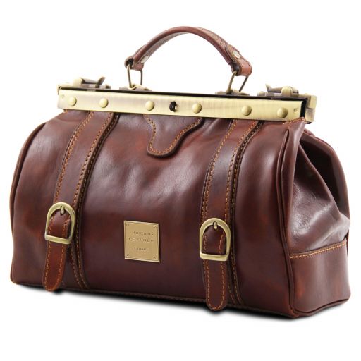 Monalisa - Doctor gladstone leather bag with front straps