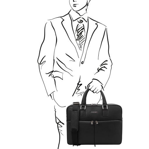 Treviso - Leather laptop briefcase