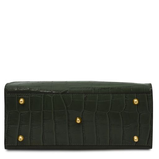 Croque - Croc print leather handbag