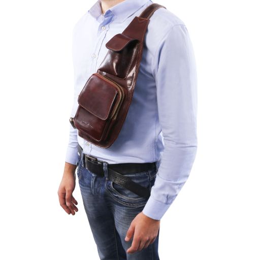 Leather crossover bag