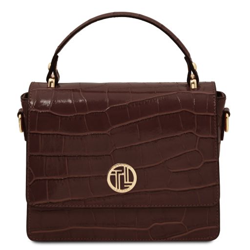 Croque - Croc print leather handbag