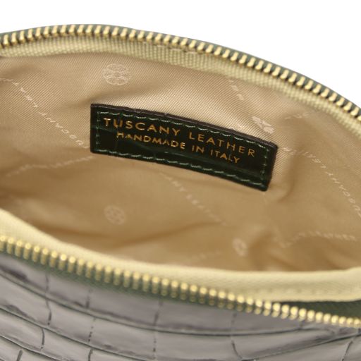 Vera - Croc print leather toiletry case