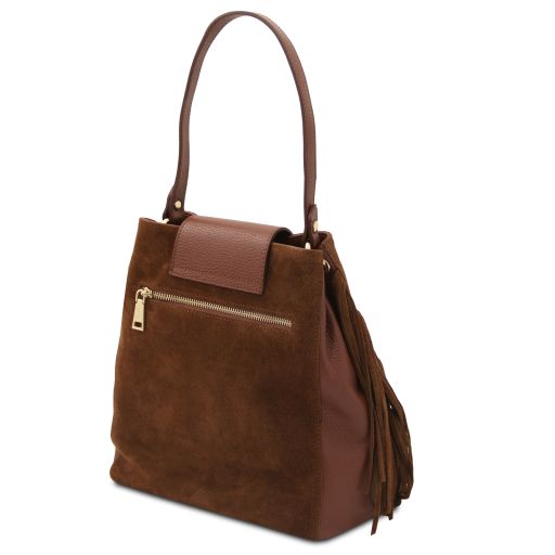Nomade - Suede leather fringe shoulder bag