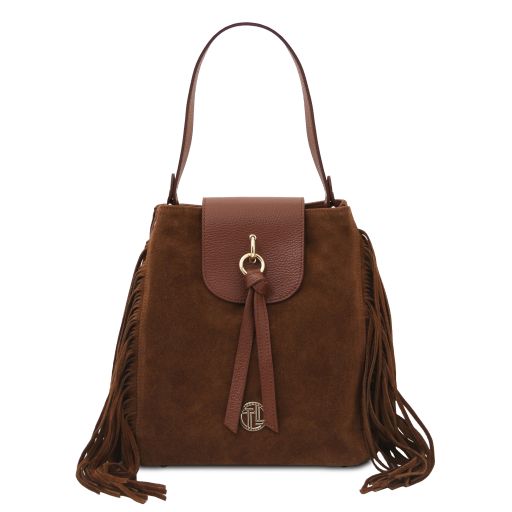 Nomade - Suede leather fringe shoulder bag