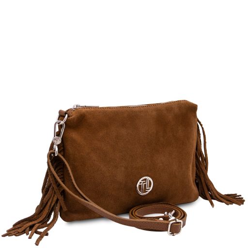 Nomade - Suede leather fringe clutch